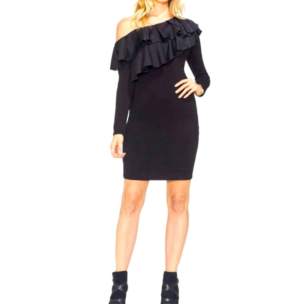 Off the shoulder black dress